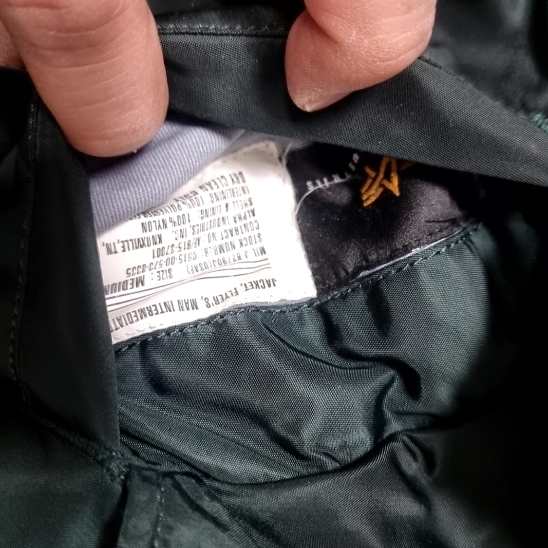 알파 MA-1  청녹색 항공자켓(100-105) 상품이미지4