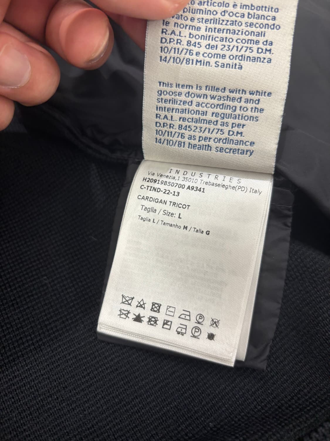 몽클레어 트리콧 니트패딩 가디건 블랙 L 상품이미지3