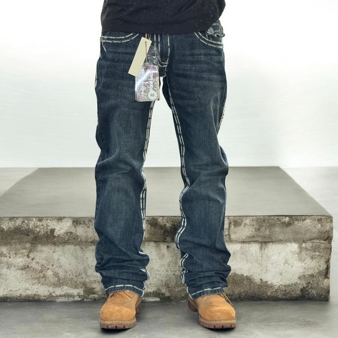 라구나비치 스컬 고딕 스티치 데님팬츠 상품이미지3