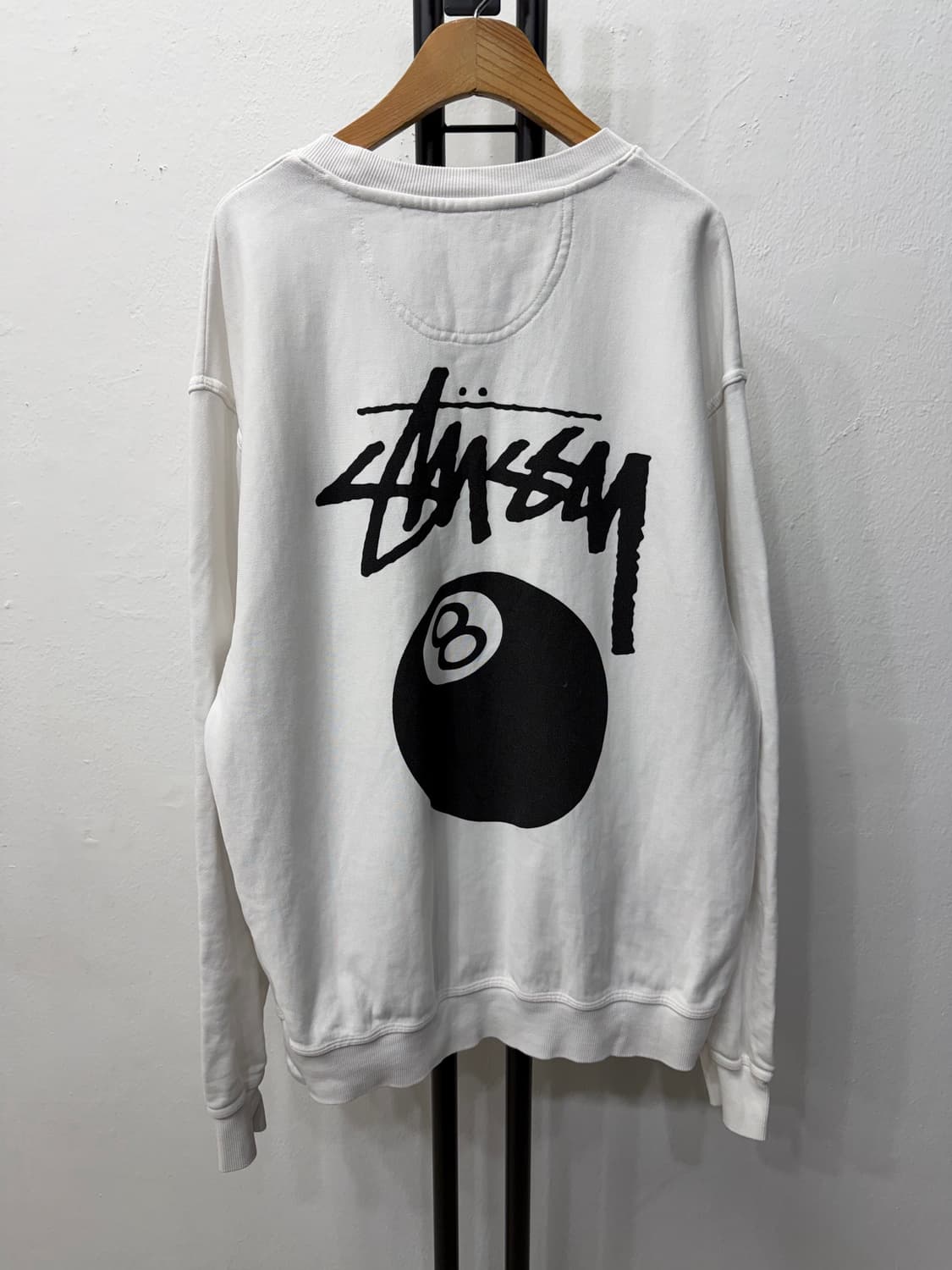 정품) 스투시 8볼 흰색 맨투맨 티셔츠 L 상품이미지4