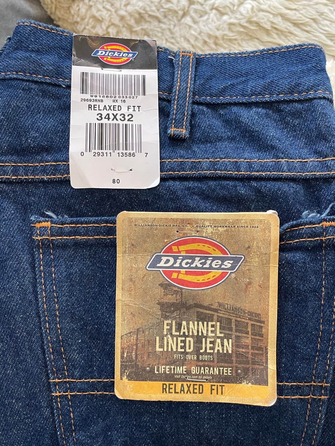 디키즈 플란넬 안감 데님팬츠 청바지 상품이미지4