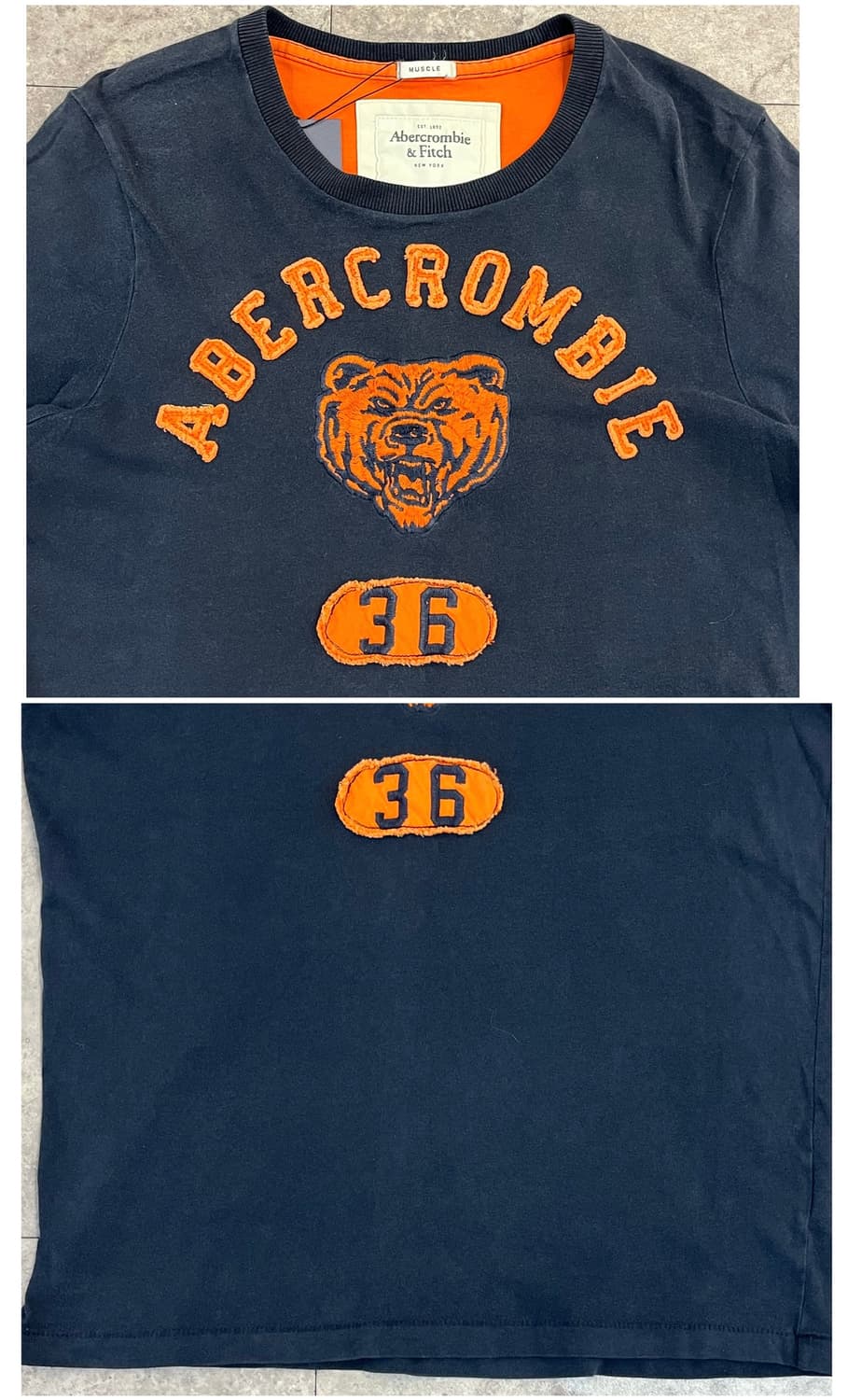 아베크롬비 패치 반팔티 네이비 M #csz3789 상품이미지5