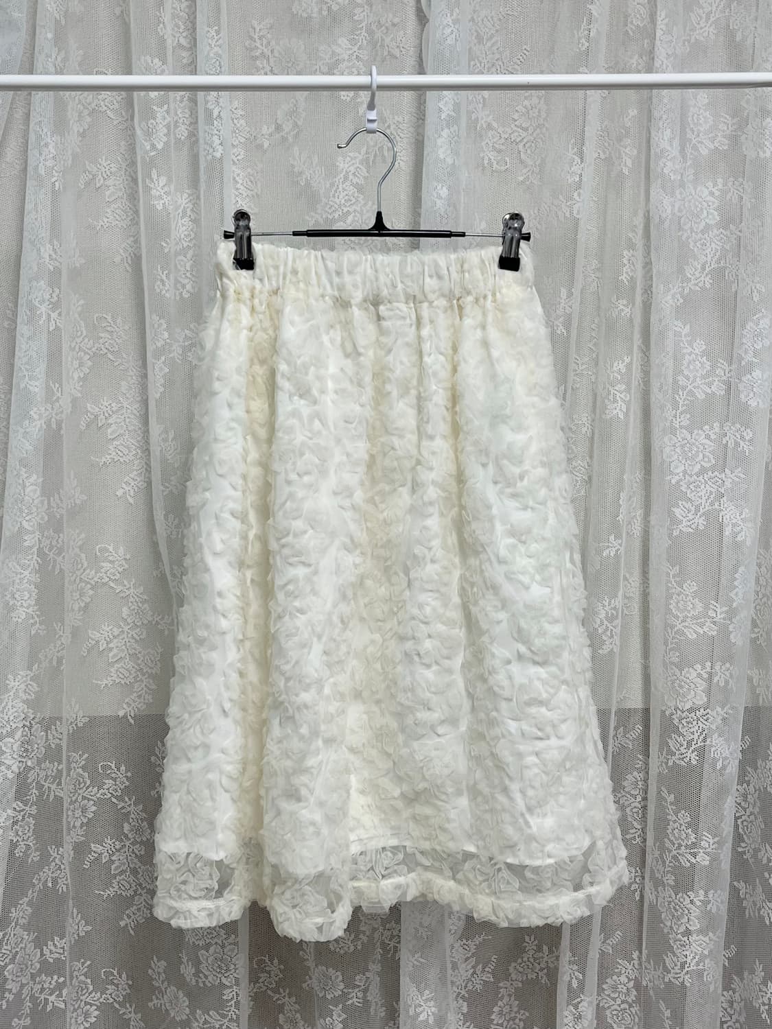 F) 쏘이르 플라워 레이스 스커트 아이보리 상품이미지1