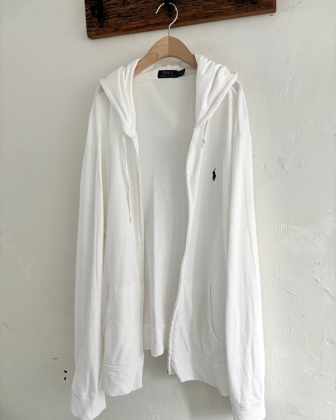 Polo 폴로 랄프로렌 신형 화이트컬러 코튼 후드집업 상품이미지5