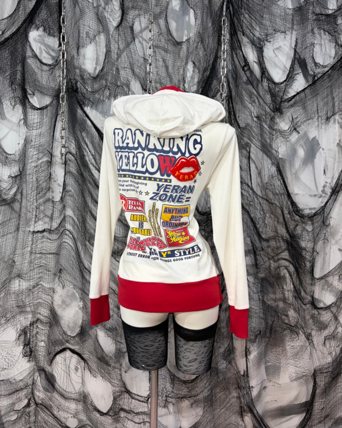 00's Kitsch lettering hickey hoodie zip  상품이미지5