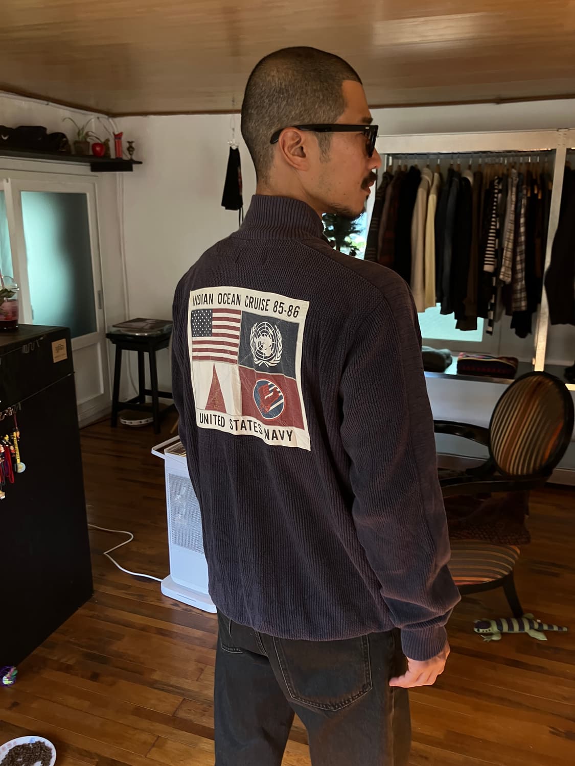 [vintage]90-00s Avirax 니트 집업 상품이미지3