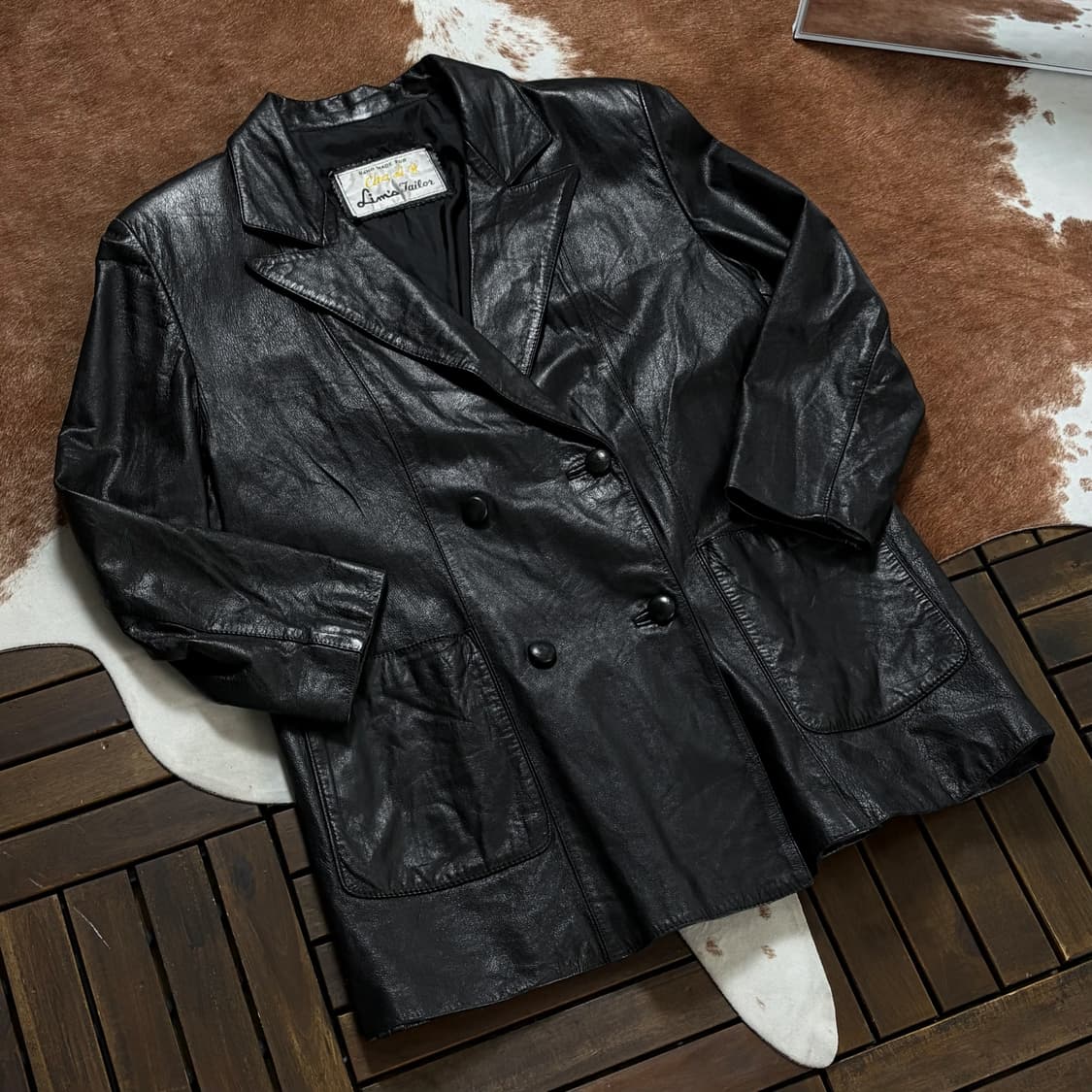 리얼레더 더블 블레이저 상품이미지3