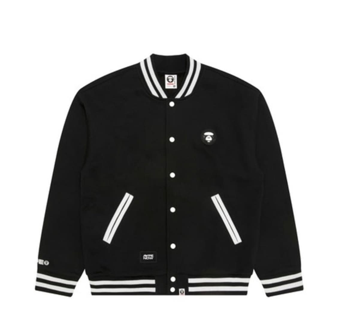 실착사진o)에이프 바시티자켓블랙 상품이미지1