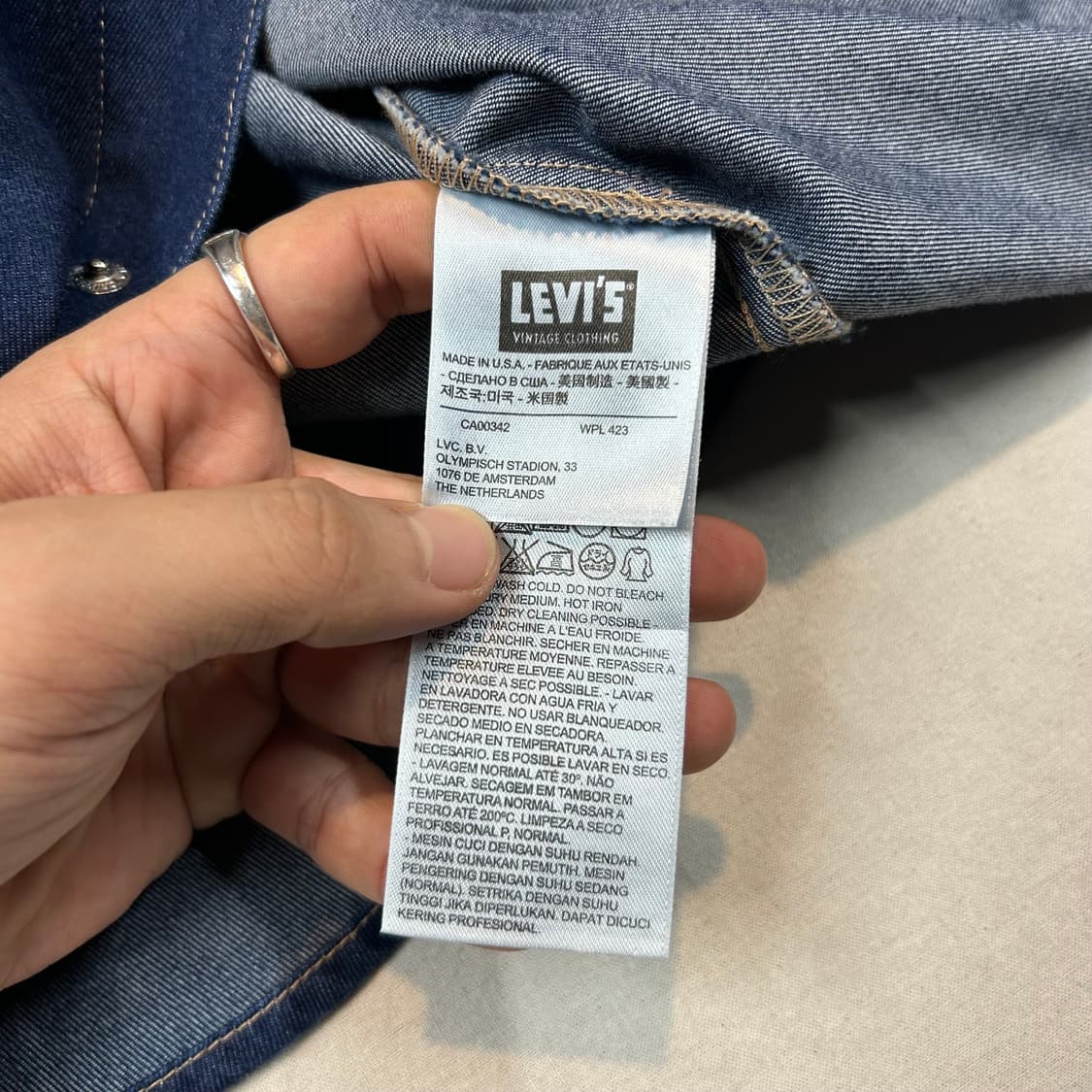 S) 리바이스 LVC 70s 오렌지탭 복각 데님 웨스턴 셔츠 상품이미지8