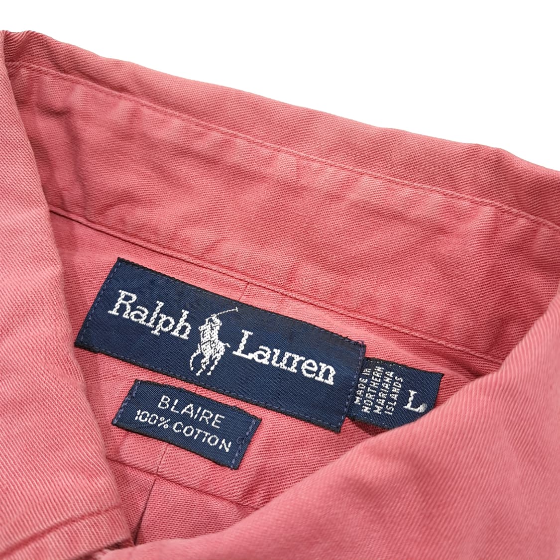 CL779 L 폴로 90s 미국판 버튼다운 빈티지 핑크 셔츠 남방 상품이미지3