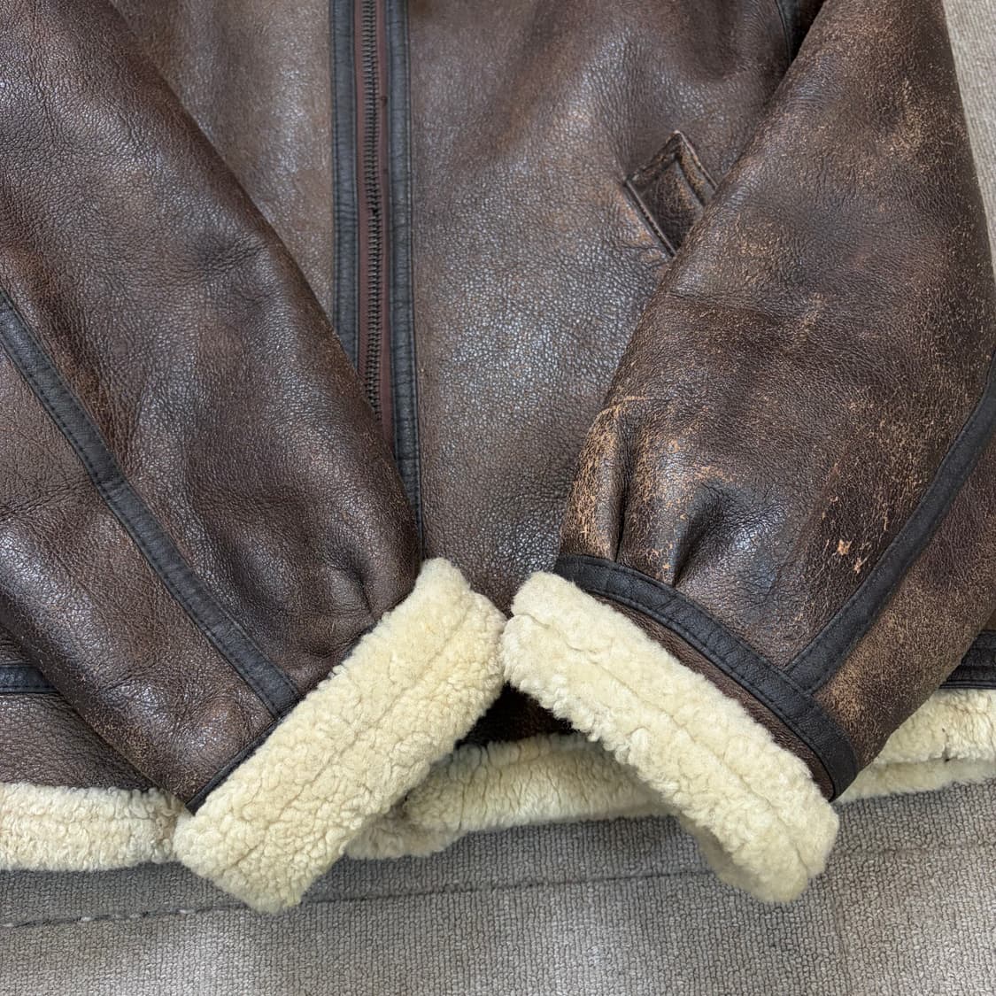 vintage B-3 레더 무스탕 상품이미지4