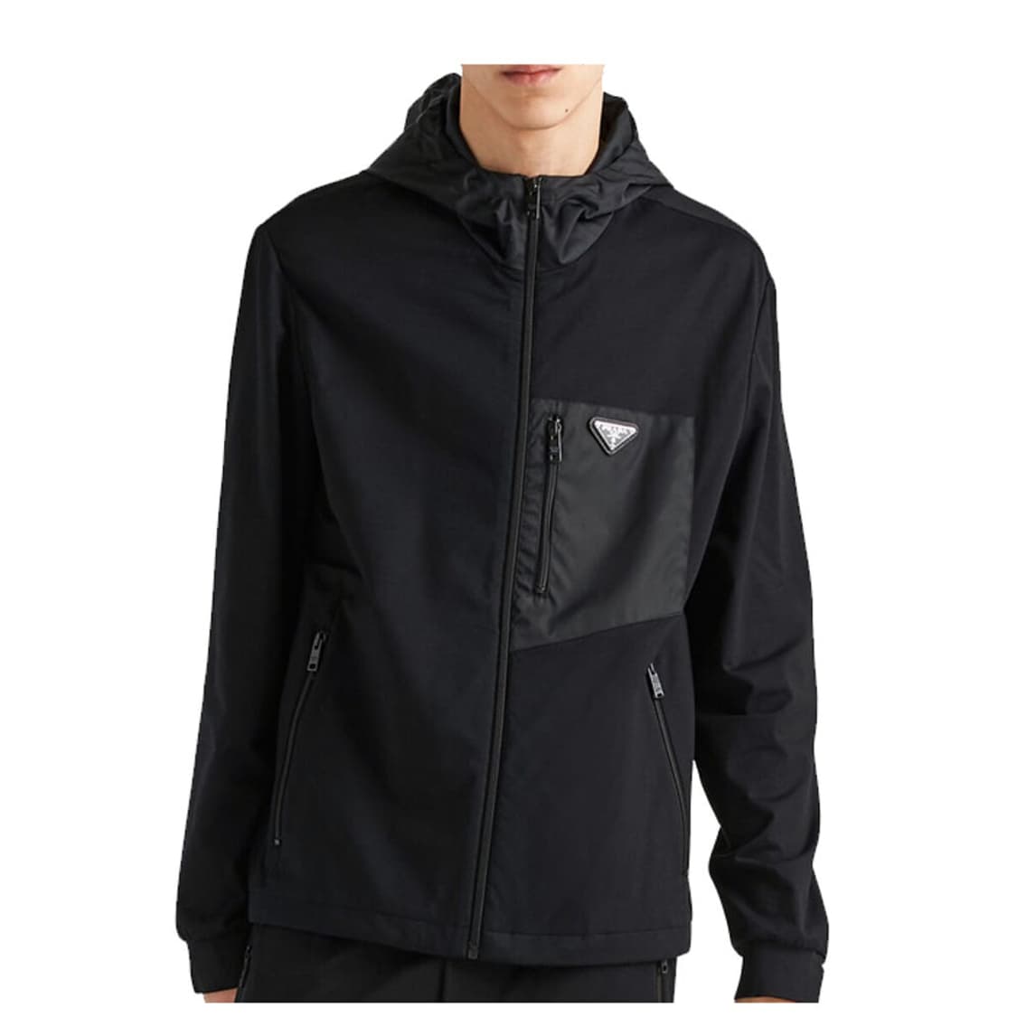 프라다 24 F/W 테크니컬 코튼 리나일론 자켓 블랙 M 상품이미지1