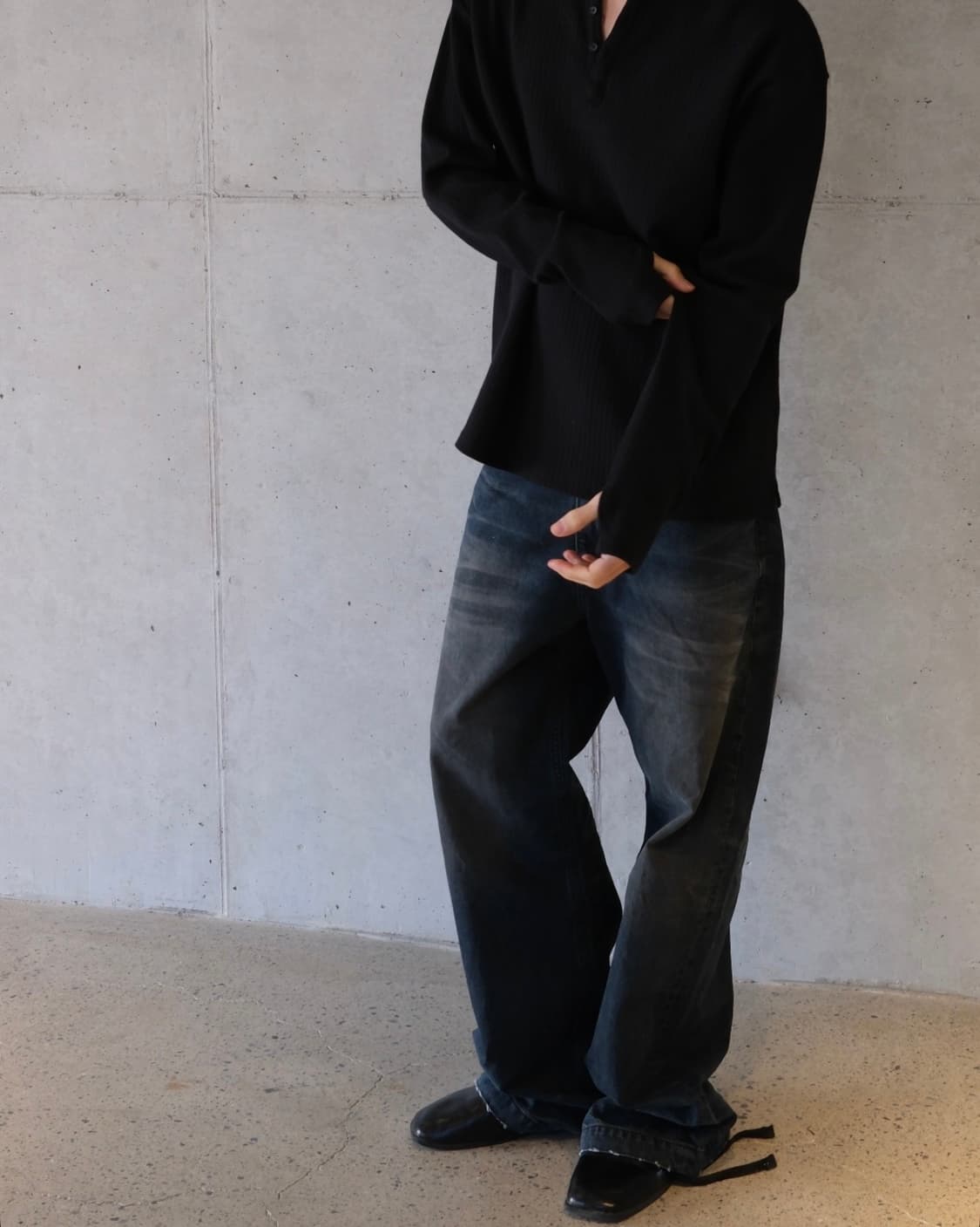 [2] 논노드 젠 더티 오일 워시드 데님 팬츠 상품이미지2