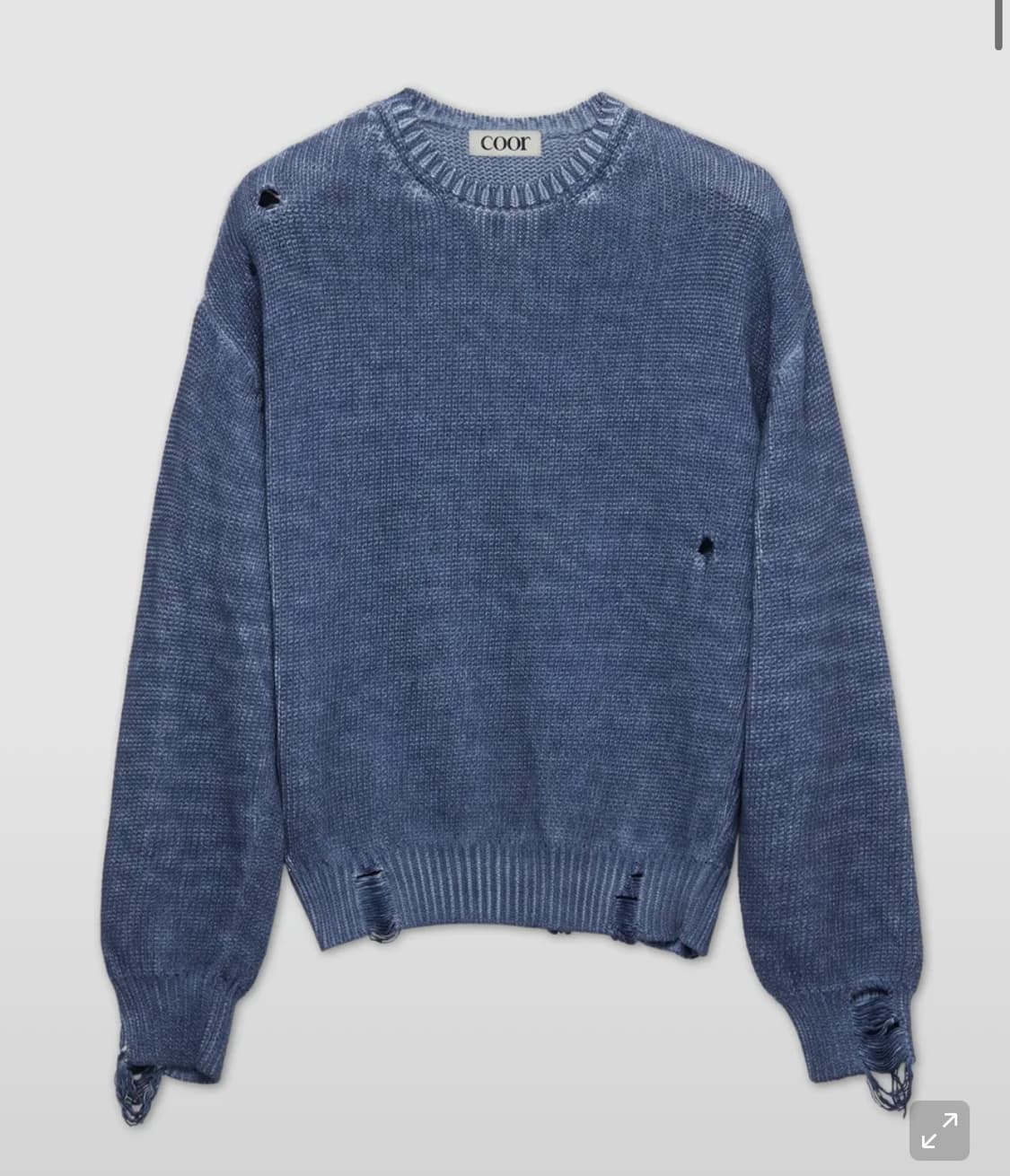  쿠어 컷아웃 디스트레스드 다잉 니트 M 상품이미지1