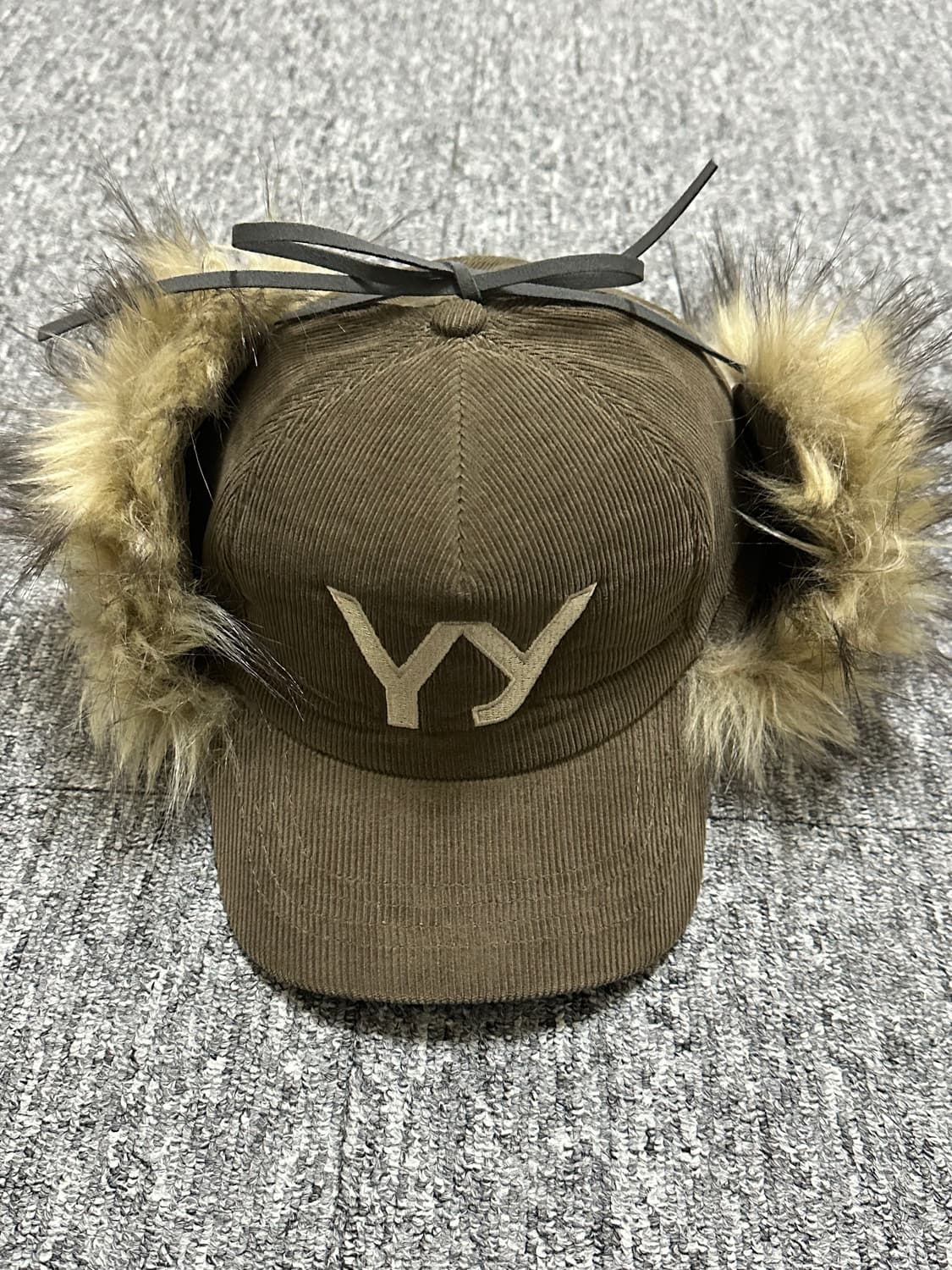 Open yy 오픈와이와이 이어플랩 모자 볼캡 퍼 카키 상품이미지2