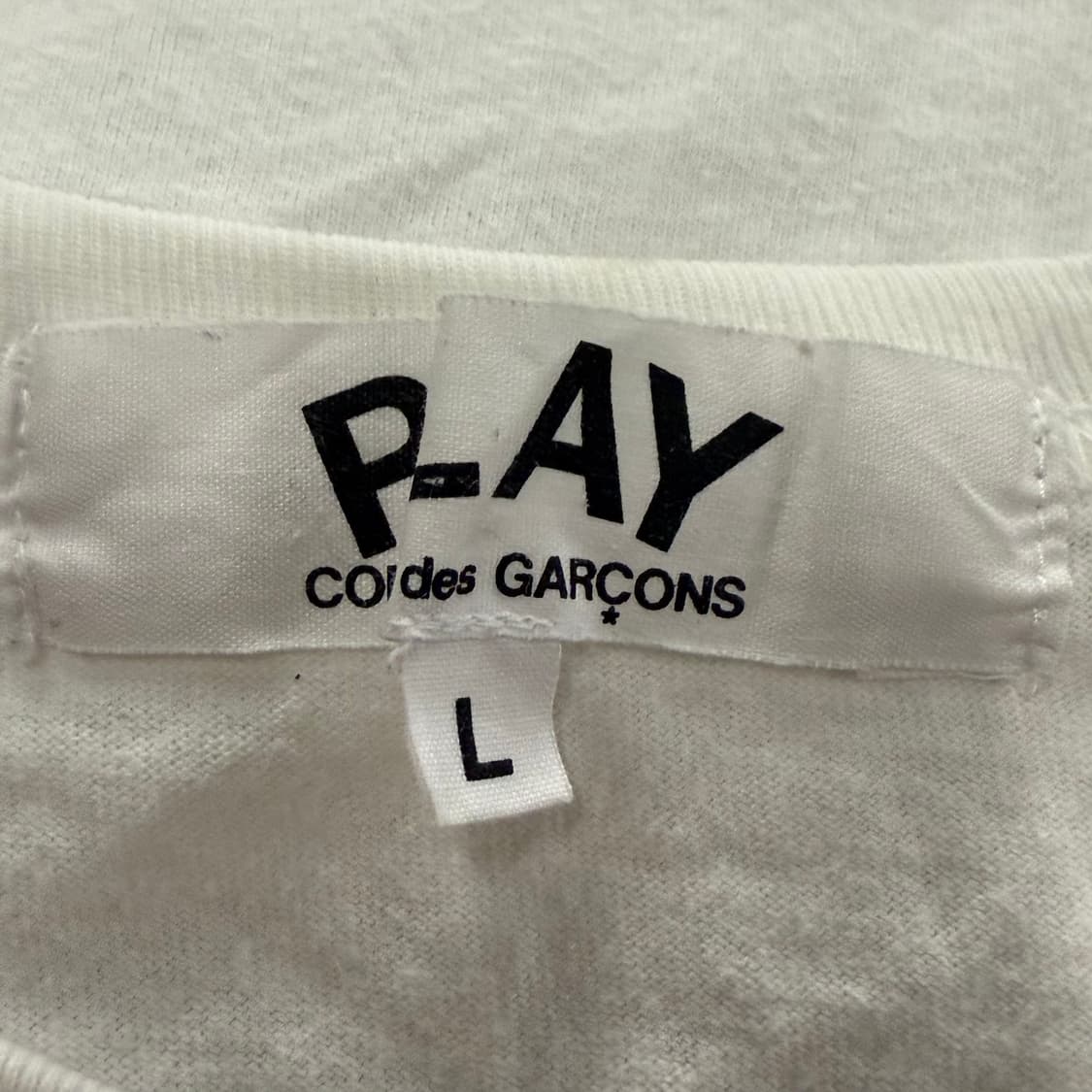 꼼데가르송 스카이블루 빅로고 레드 와펜 반팔 티 상품이미지4