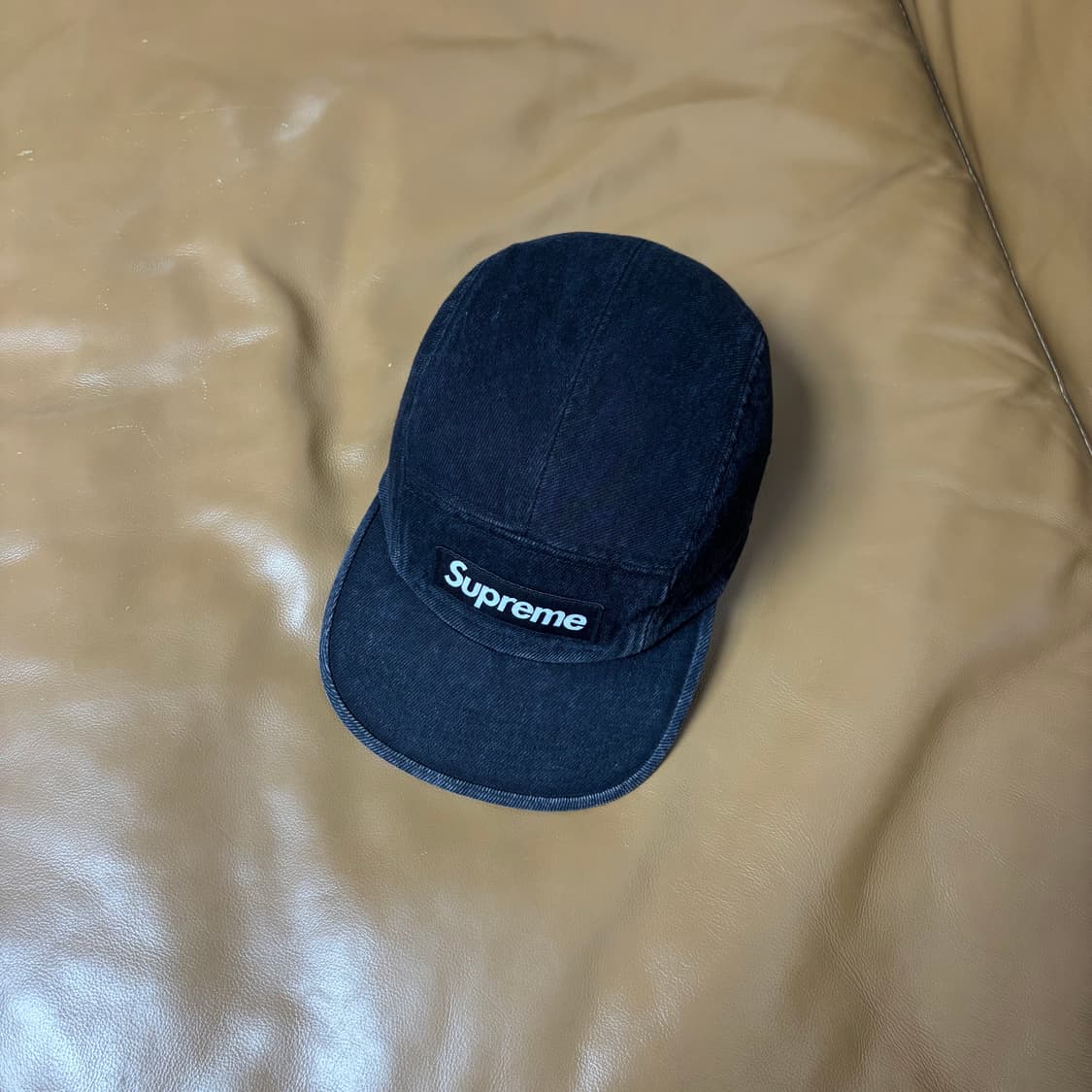 슈프림 캠프캡 모자 박스로고 데님 블랙 상품이미지5