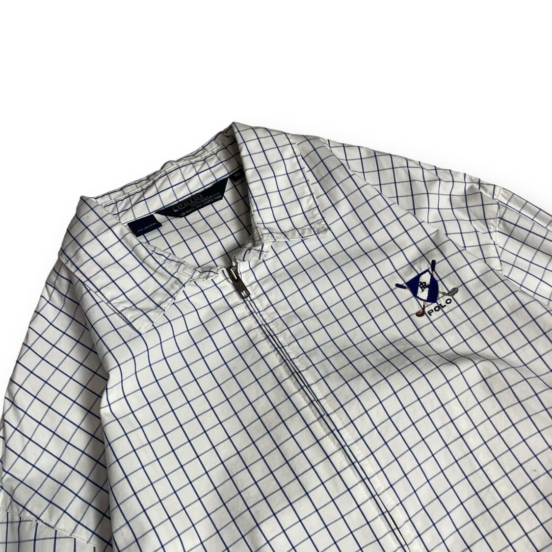 폴로 골프로고 체크 화이트 코튼자켓 상품이미지2