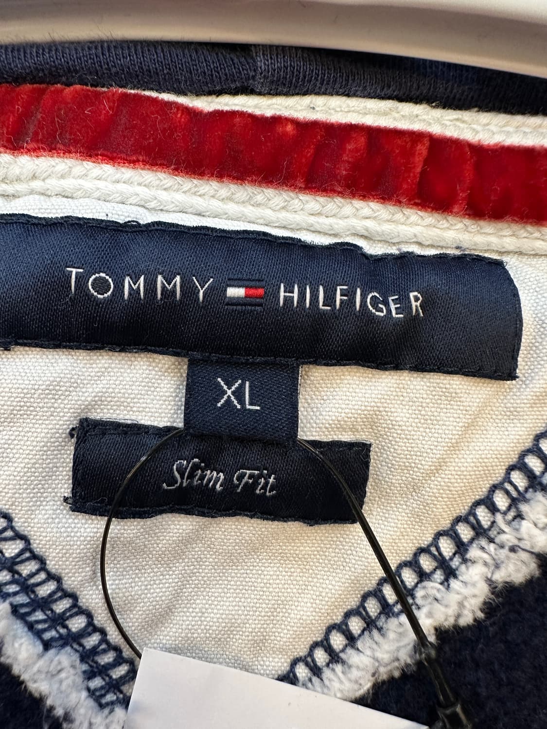 XL) 타미 힐피거 네이비 기모 후드 집업 상품이미지3