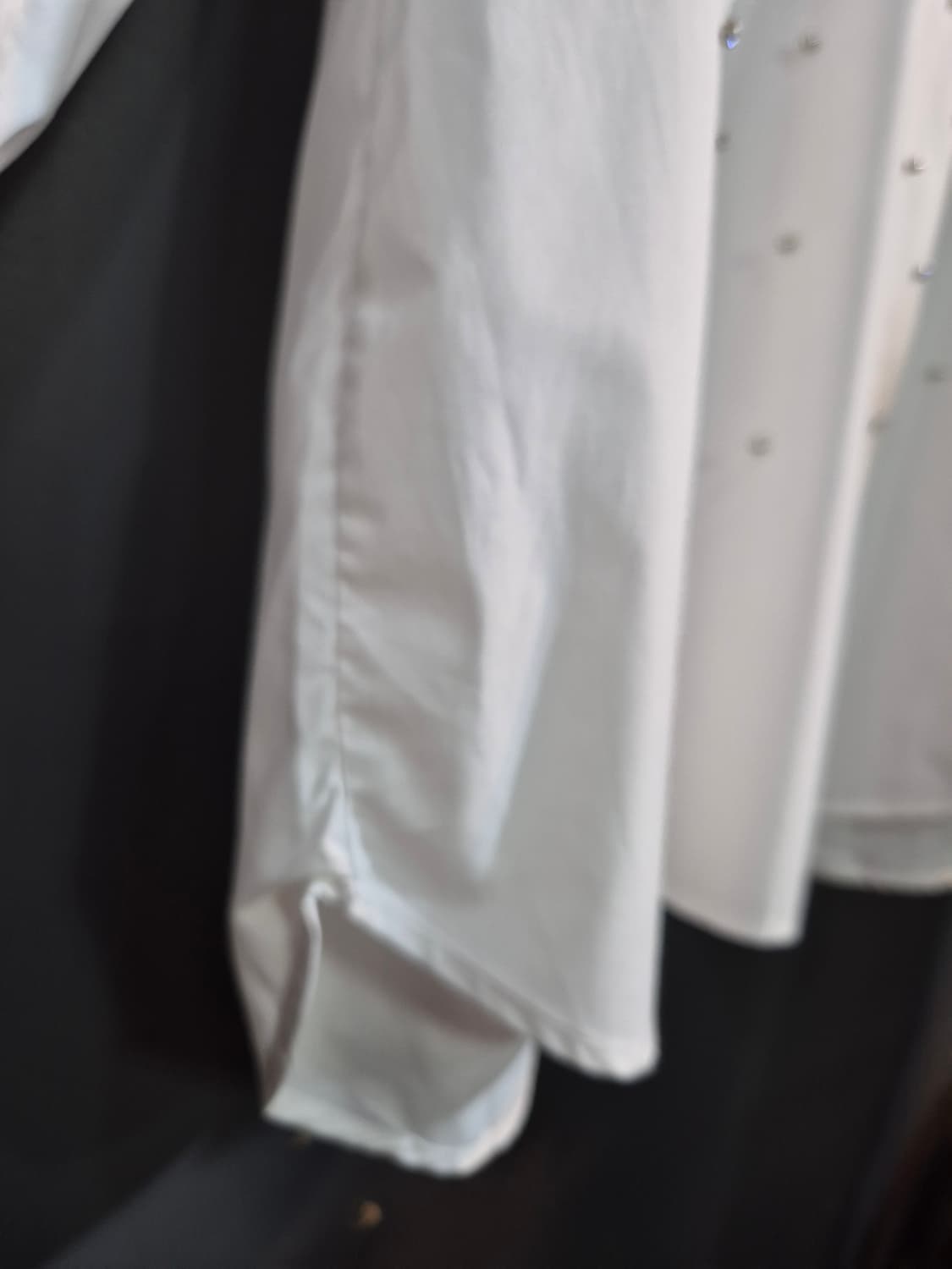 일제 화이트 큐빅 구슬  블라우스 M 상품이미지6