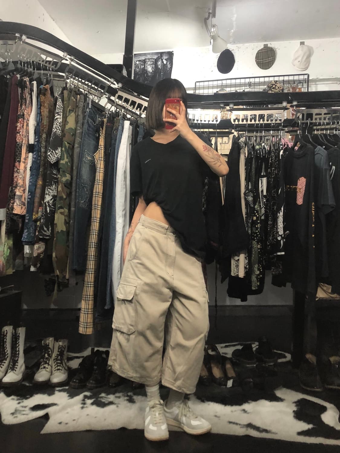 스티치 디테일 카고 팬츠 상품이미지1