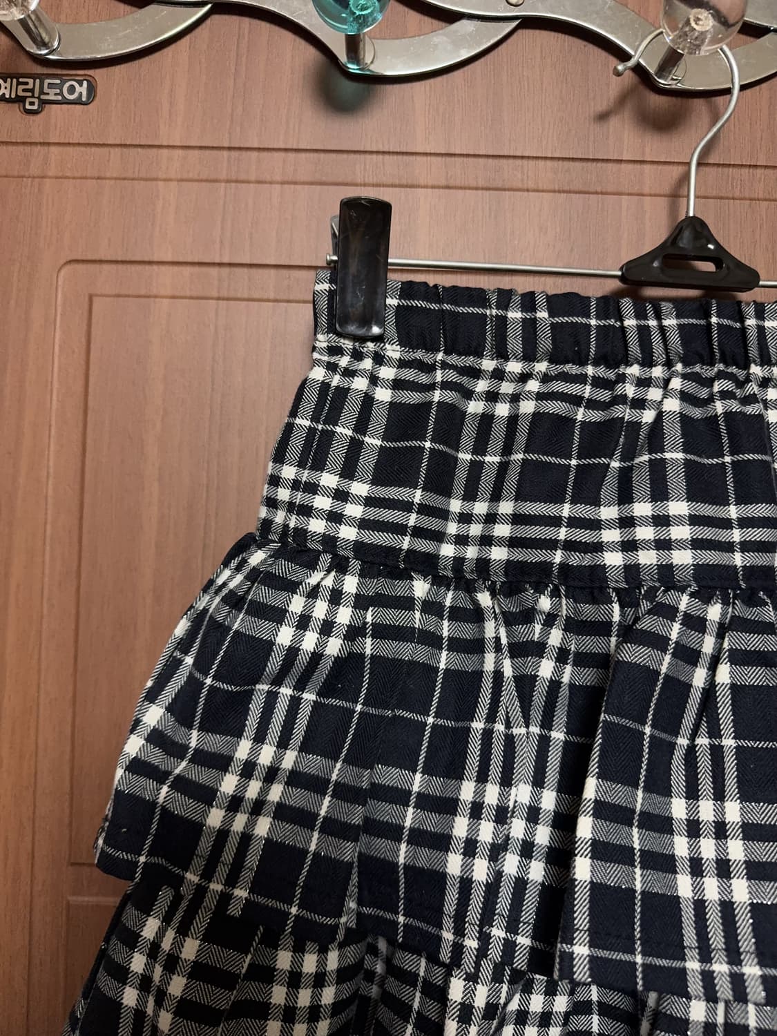 빈티지 공겜여주 서브컬쳐 지뢰계 네이비 은사 체크 캉캉 프릴 미니스커트 상품이미지2