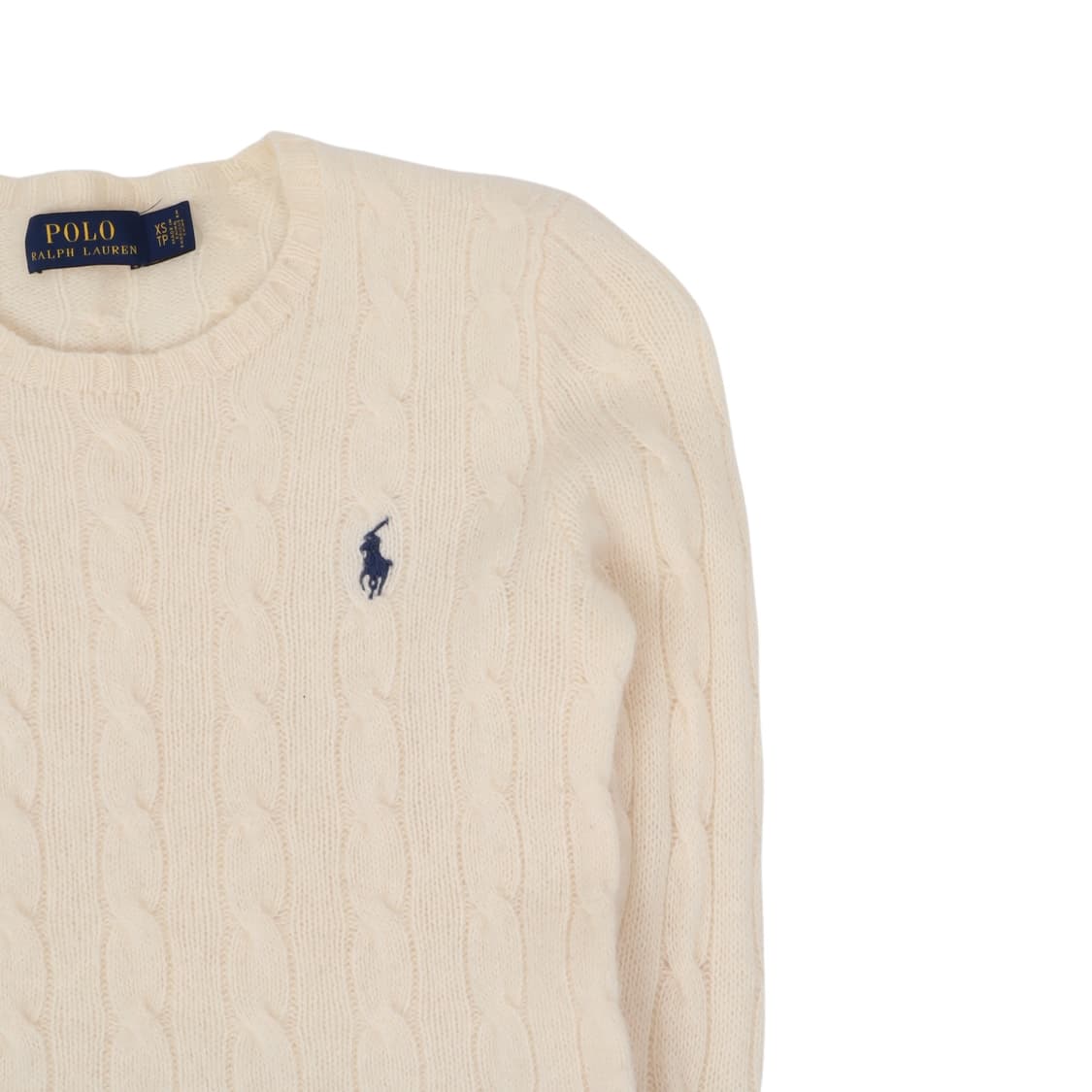 폴로 랄프로렌 우먼스 크림 울 캐시미어 케이블 니트 상품이미지3