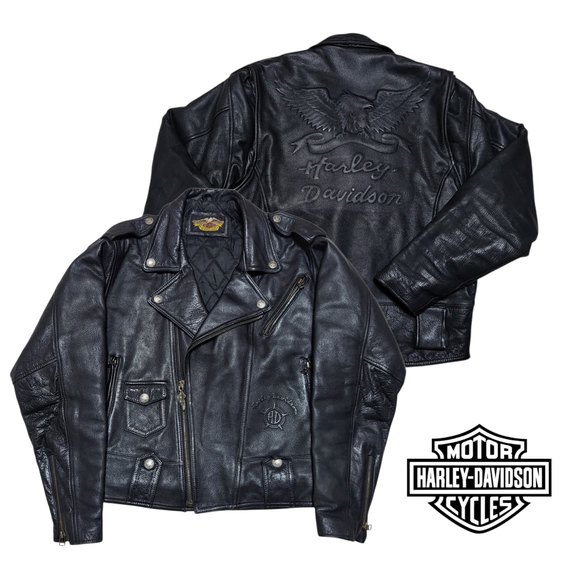 (L) 90s 빈티지 할리데이비슨 가죽자켓 라이더자켓 상품이미지1
