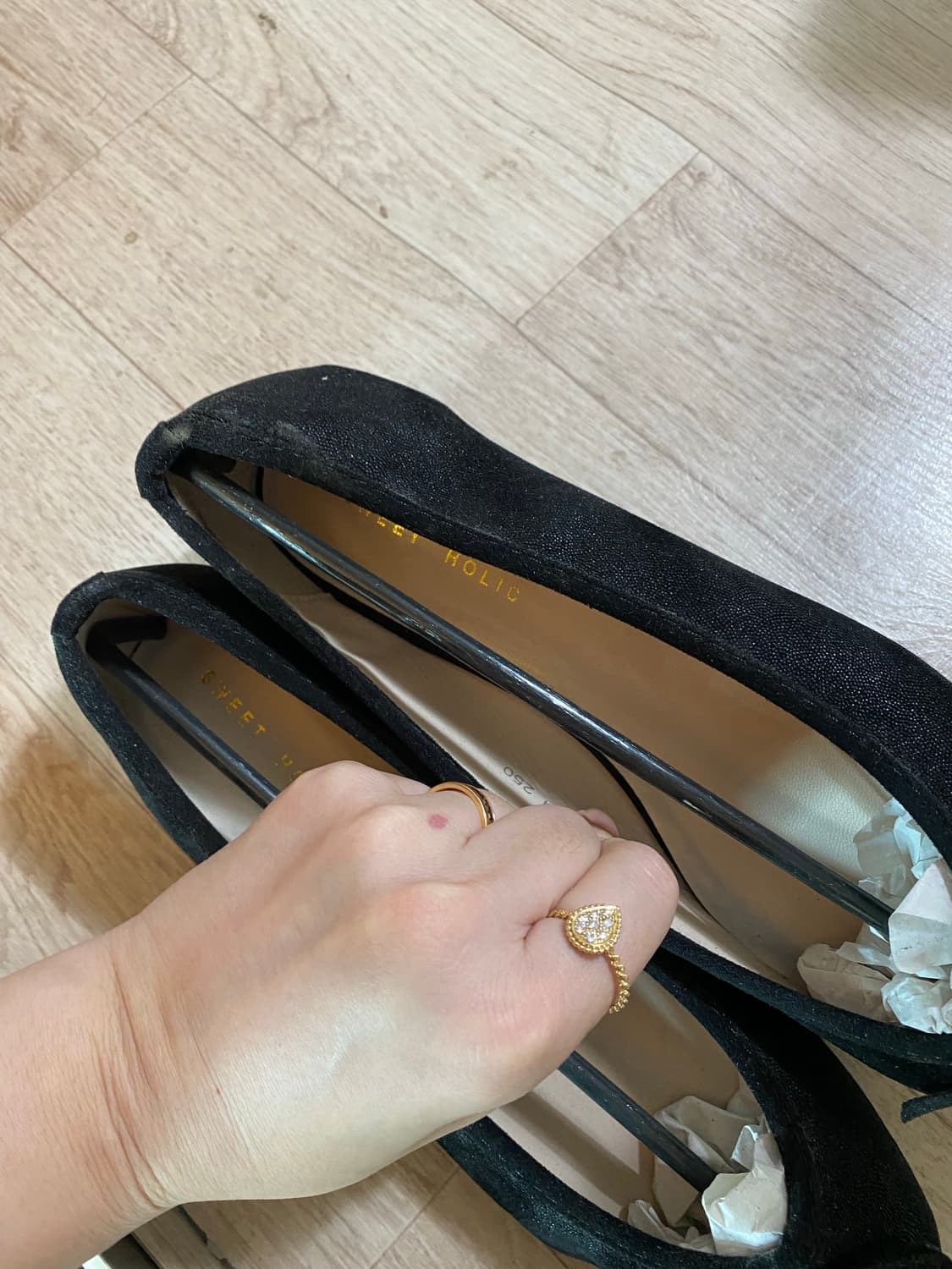 새상품 블랙 펄 플랫슈즈 상품이미지4