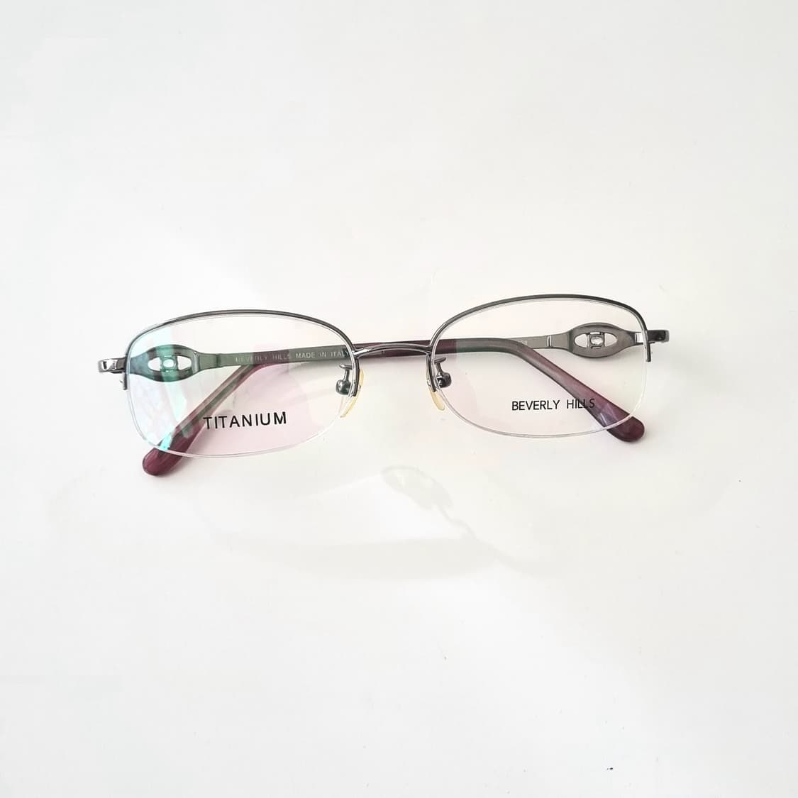 데드스탁 Beverly Hills 메이드 인 이태리 반무테 안경테 상품이미지1