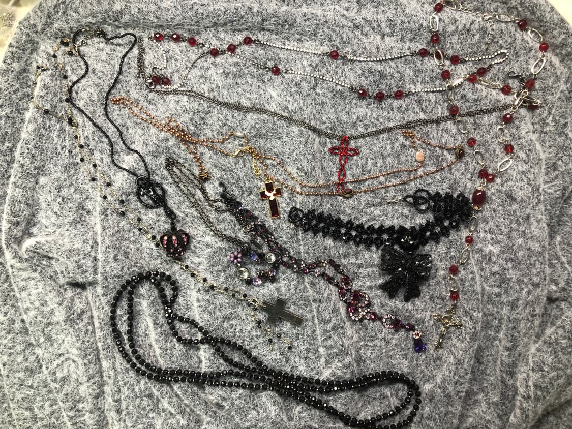 빈티지 목걸이 허리벨트 /오리엔탈 고스 블랙 펑크 십자가 상품이미지1