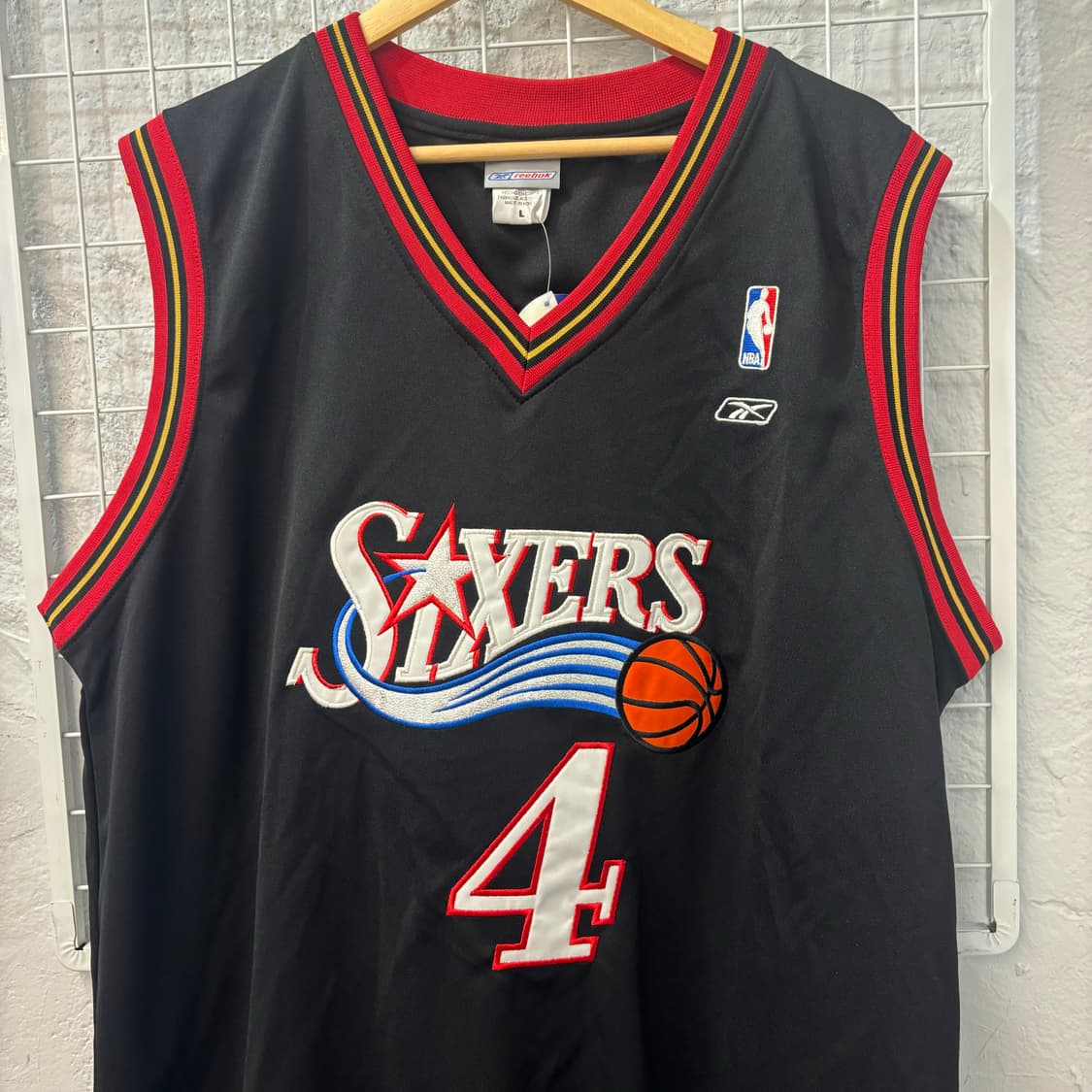 리복 X NBA 필라델피아 식서스 유니폼 슬리브리스 L 상품이미지3