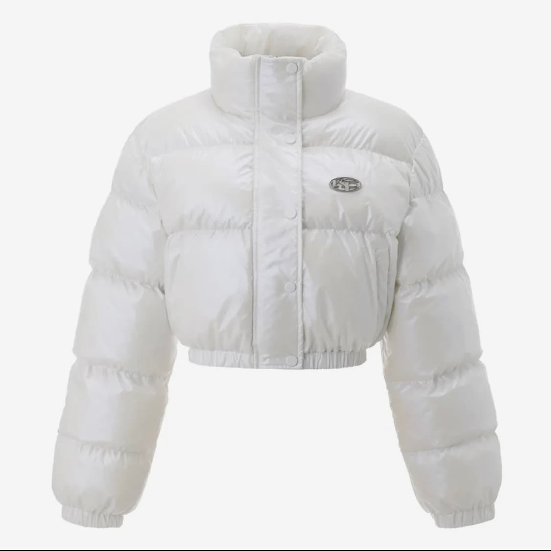 카키포인트 메탈 글로시 패딩 화이트 상품이미지1