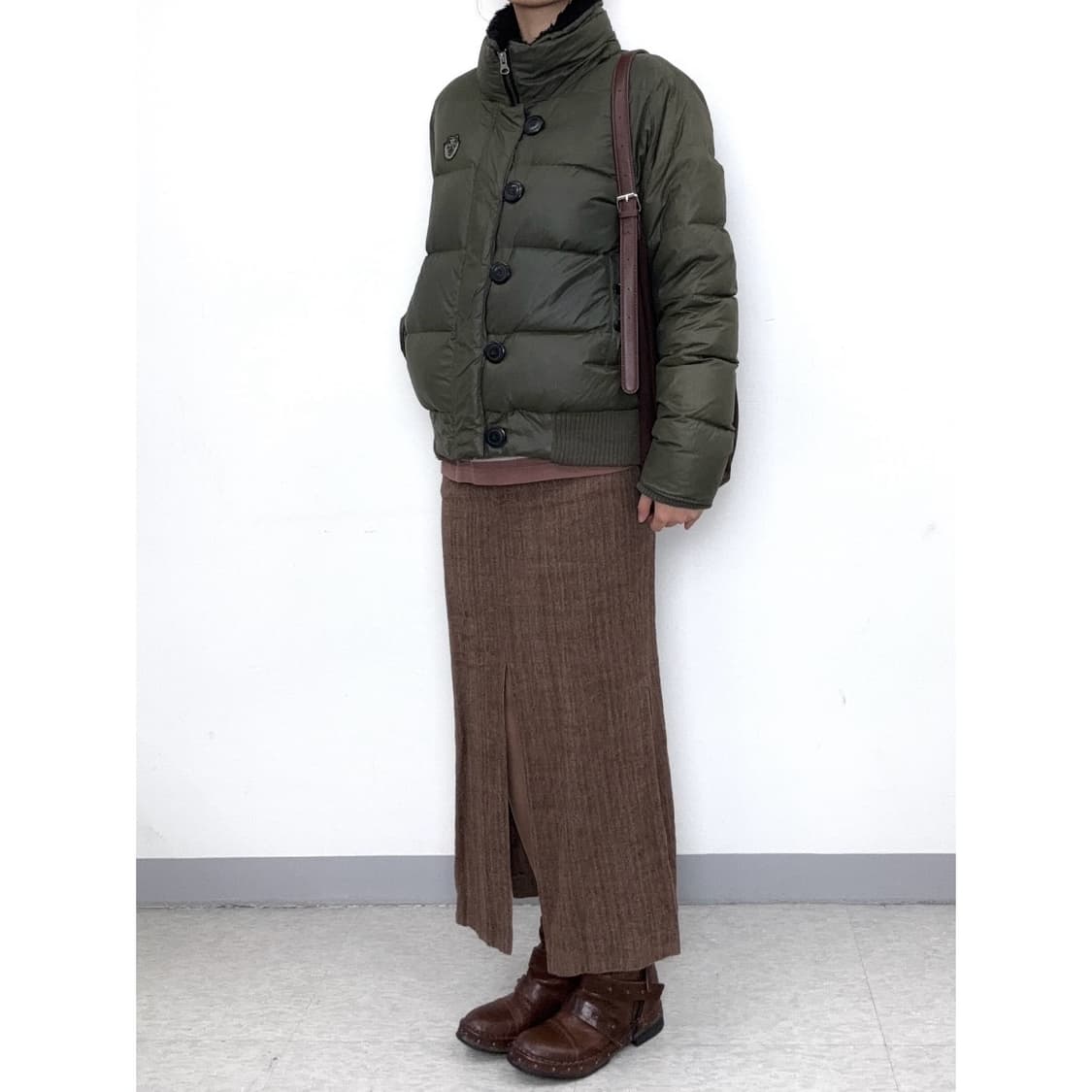 빈티지 카키 덕다운 패딩 점퍼 상품이미지3