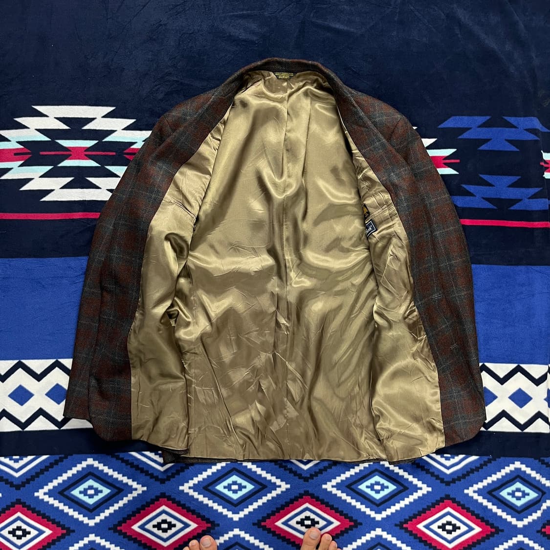 Palm Beach 울 체크 빈티지 자켓 (실측확인) 상품이미지3