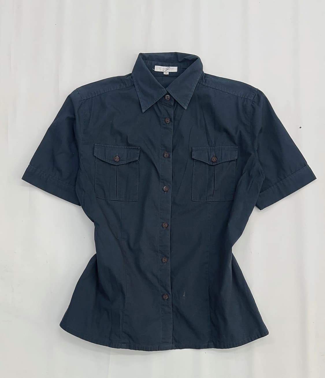 🩵IL SUFFIT 네이비 반팔 카라셔츠 🩵프레피룩 오피스 아메카지  상품이미지2