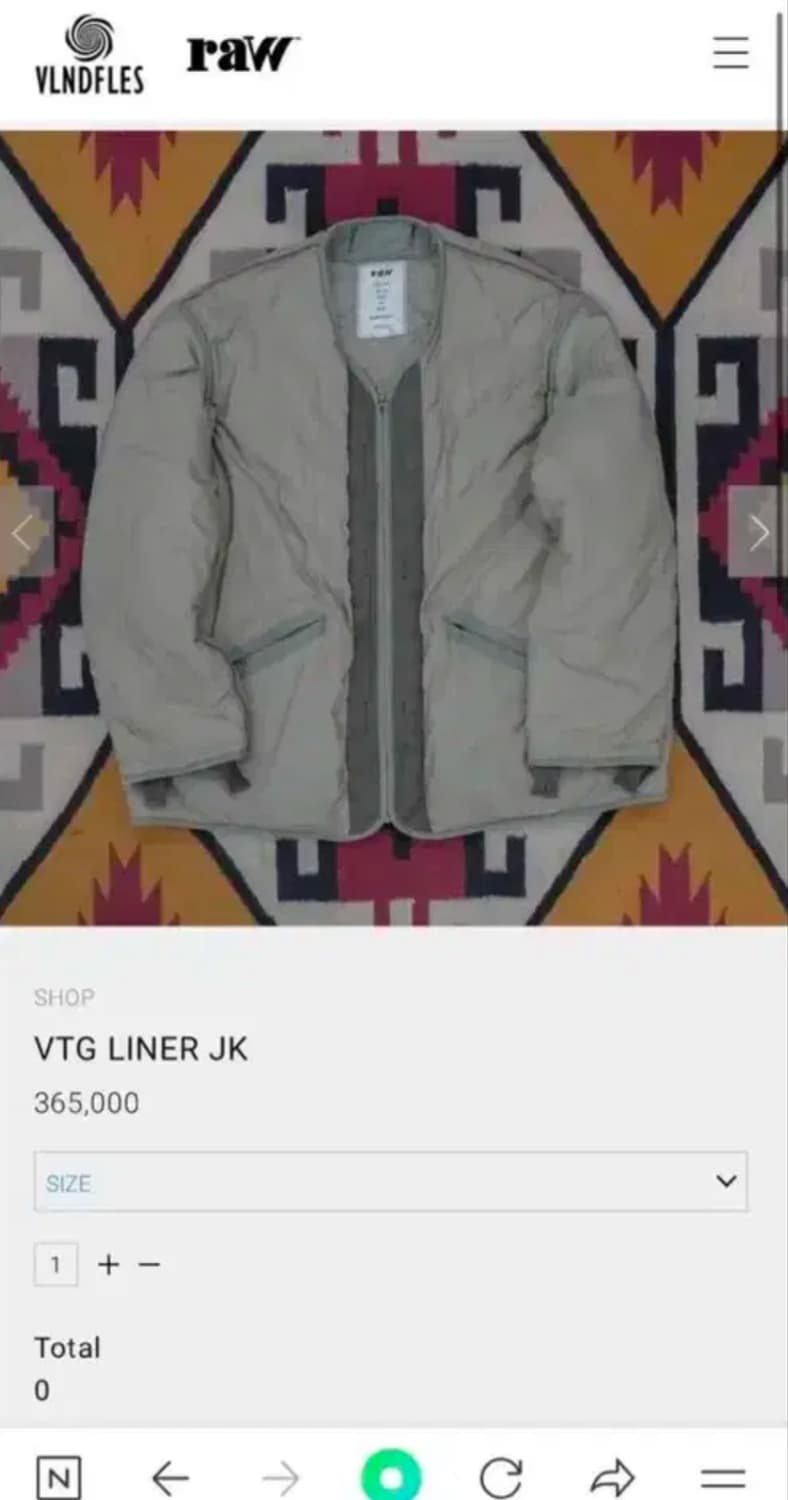 1size 블라인드파일즈 빈티지 라이너자켓 상품이미지1