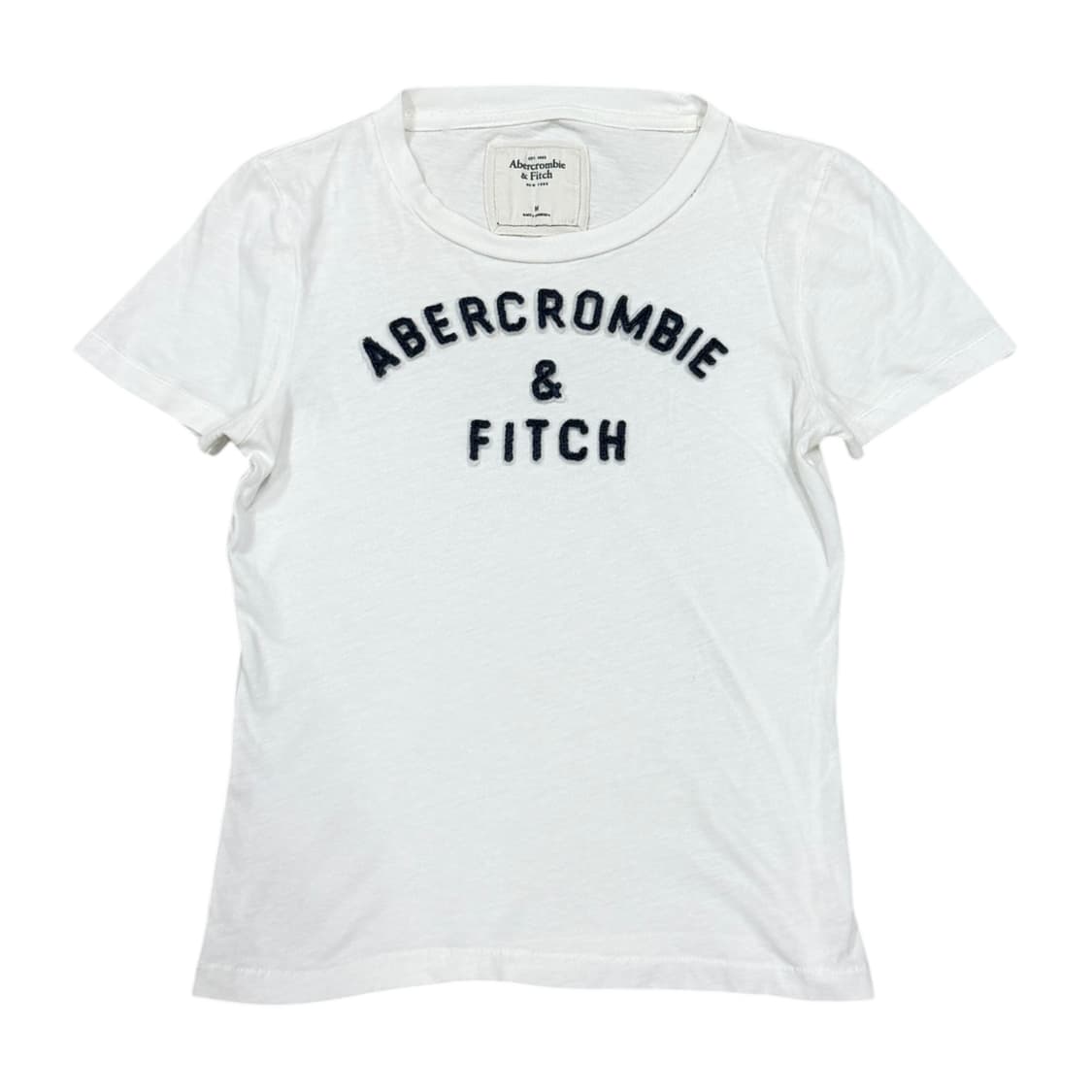 아베크롬비 빈티지 딱붙핏 Y2K 스펠로고 반팔 화이트 M 상품이미지1