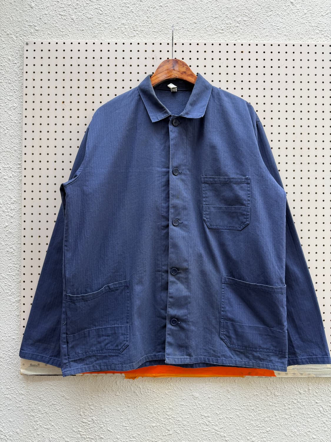WASHED BLUE OLD VINTAGE HBT 헤링본 프렌치워크자켓 상품이미지1