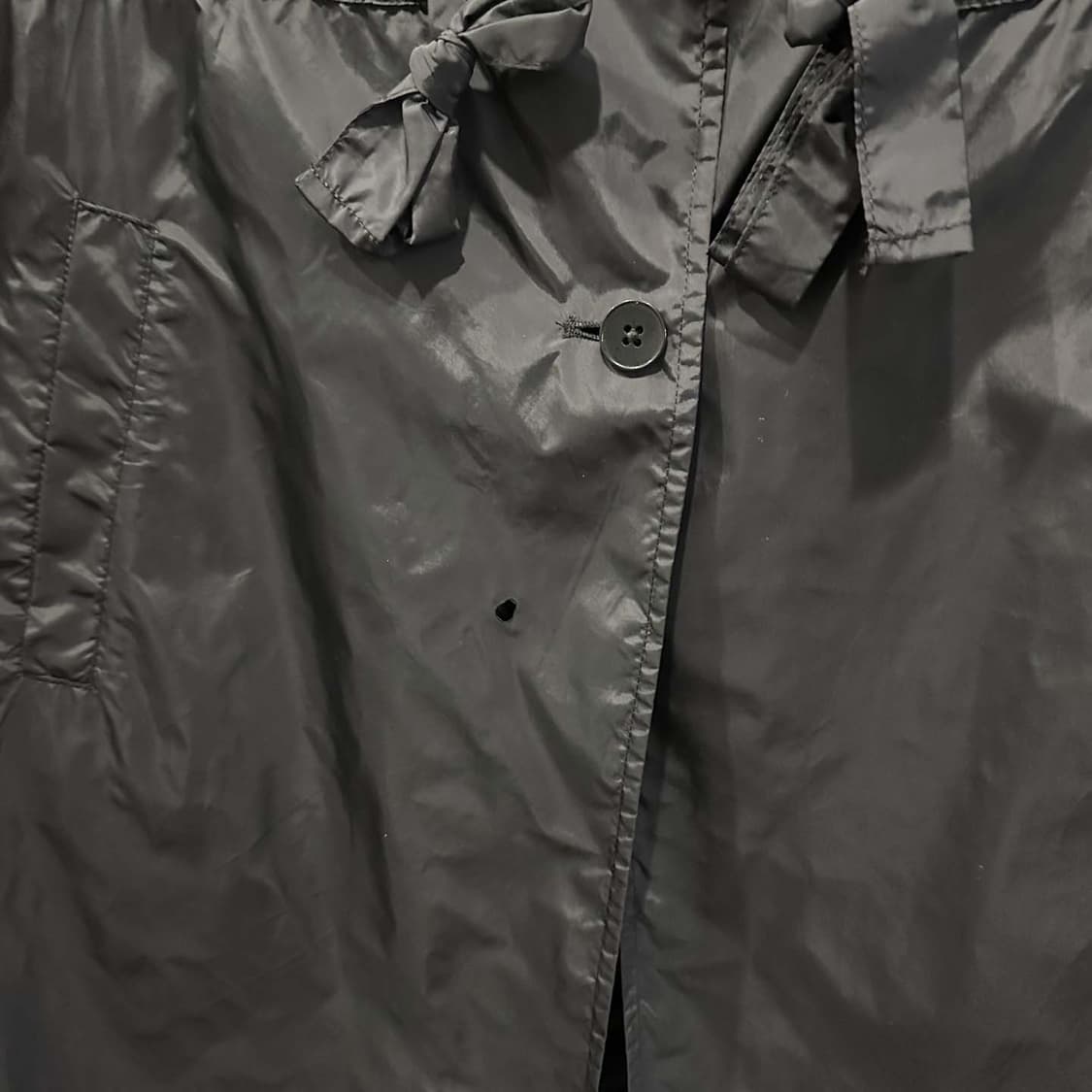 JPN VINTAGE 나일론 미디 자켓 스트링 투포켓 디테일 블랙 상품이미지5