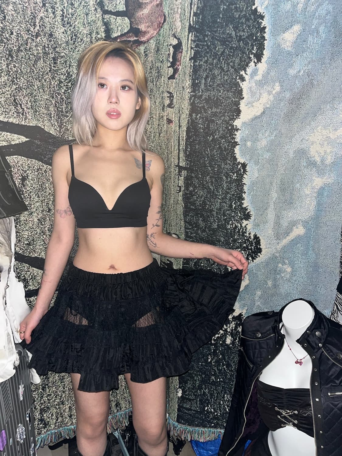 트립 시스루 플레어 미니스커트 상품이미지4