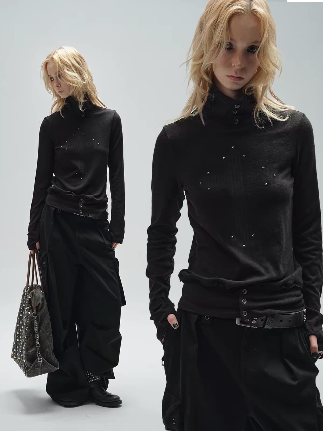 wearandtear 십자가 목폴라 워머 탑 슬리브 상품이미지1