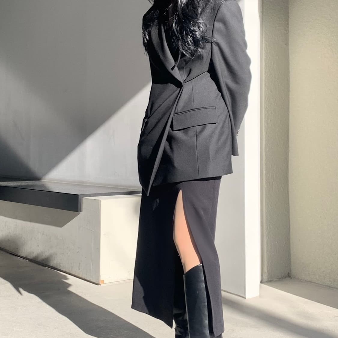 인사일런스우먼 신치드 웨이스트 울 자켓 상품이미지8