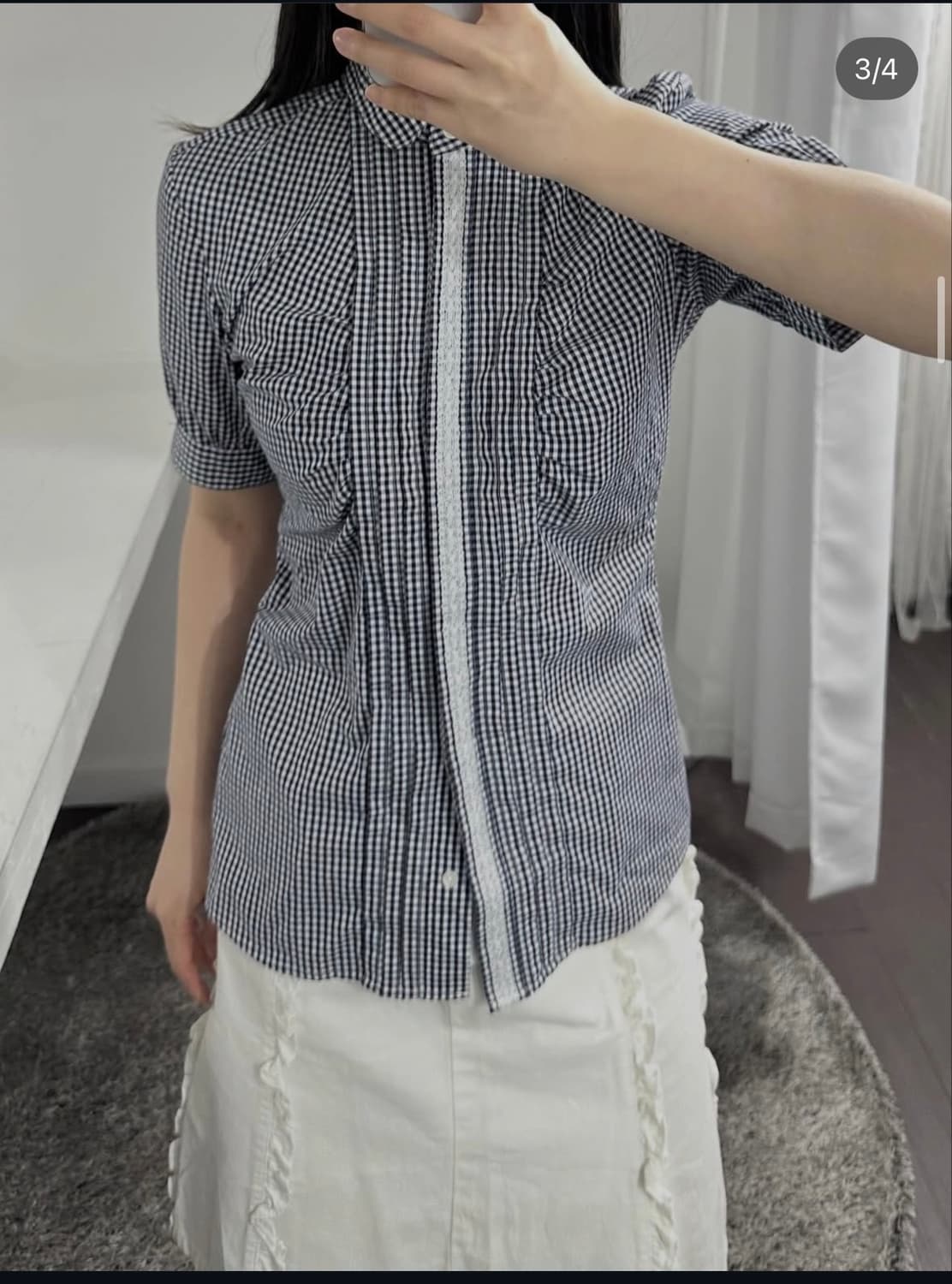 brick house check pintuck shirt 상품이미지3