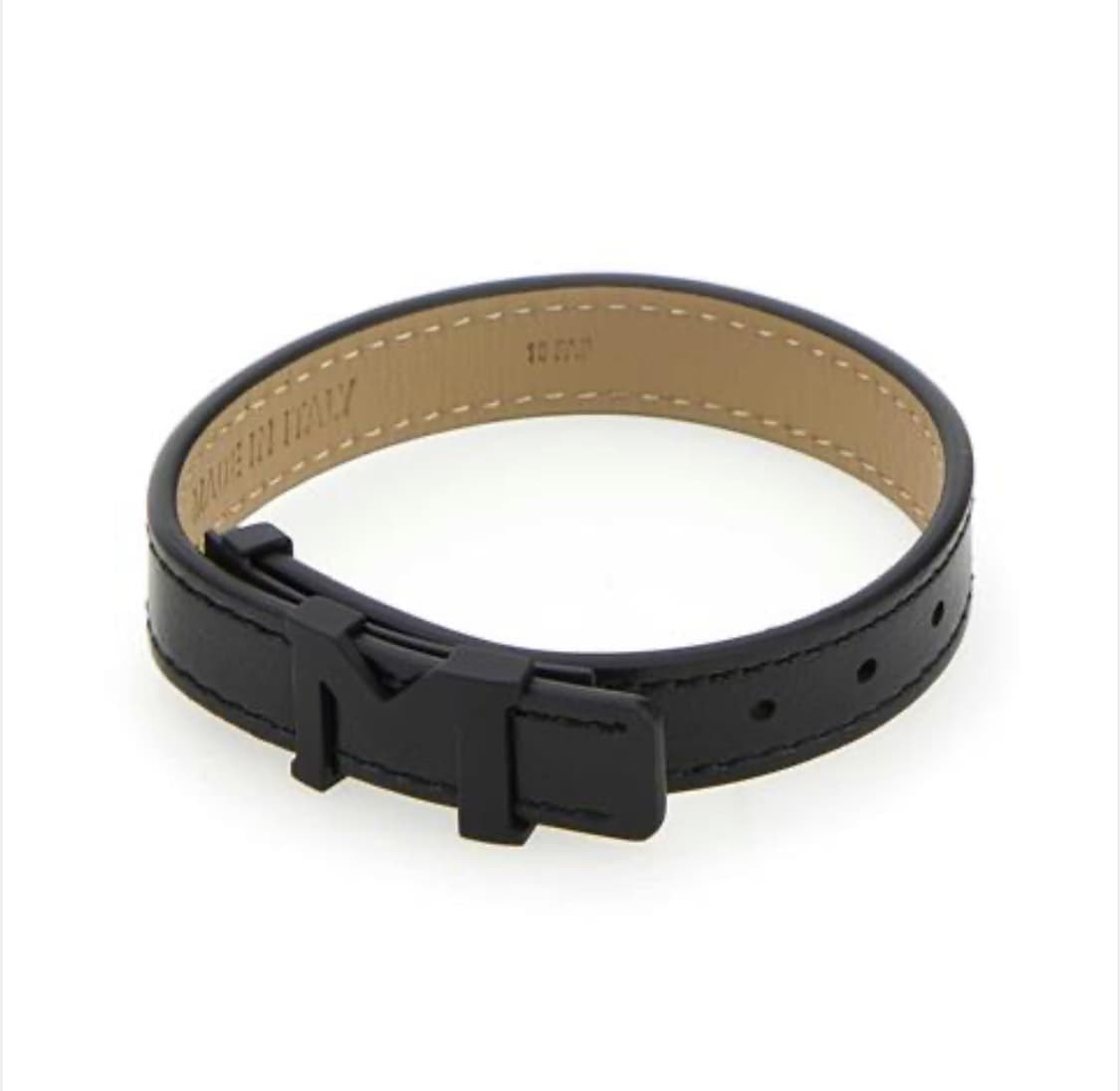 새상품(OS) 몽블랑 로고 레더 팔찌 블랙 풀박스 상품이미지3