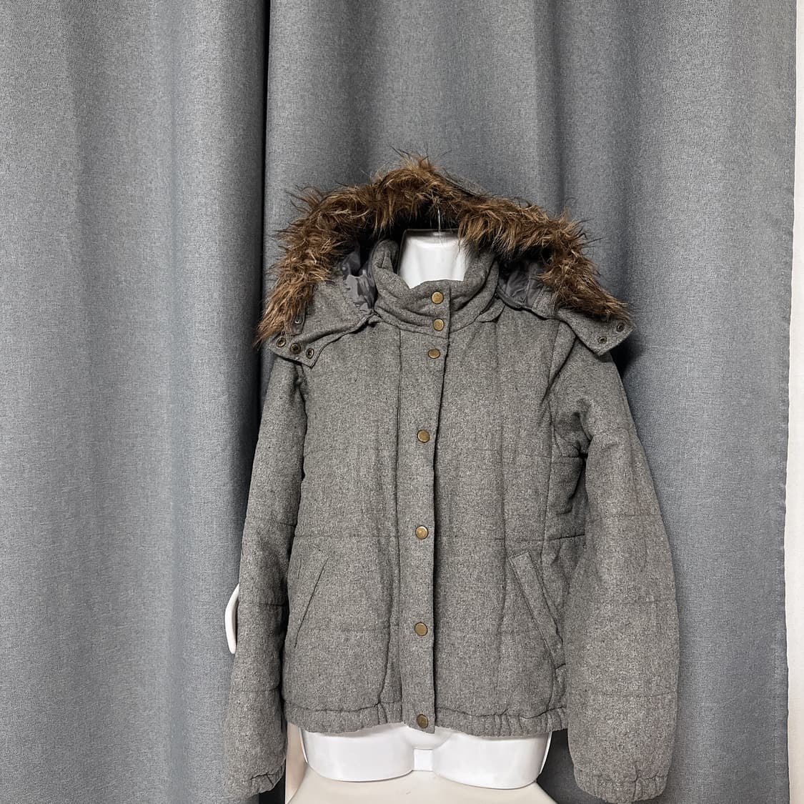 그레이 퍼 숏패딩 상품이미지2