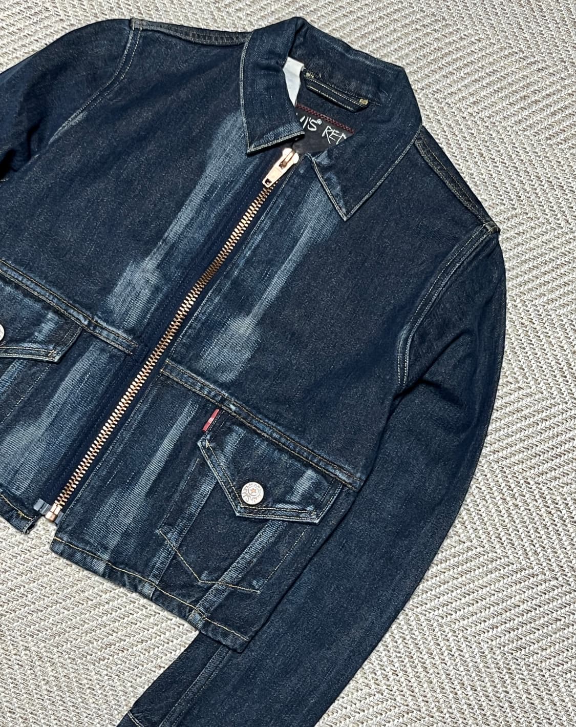 리바이스 블랭크탭 크롭 데님 자켓 청자켓 S-M 상품이미지8