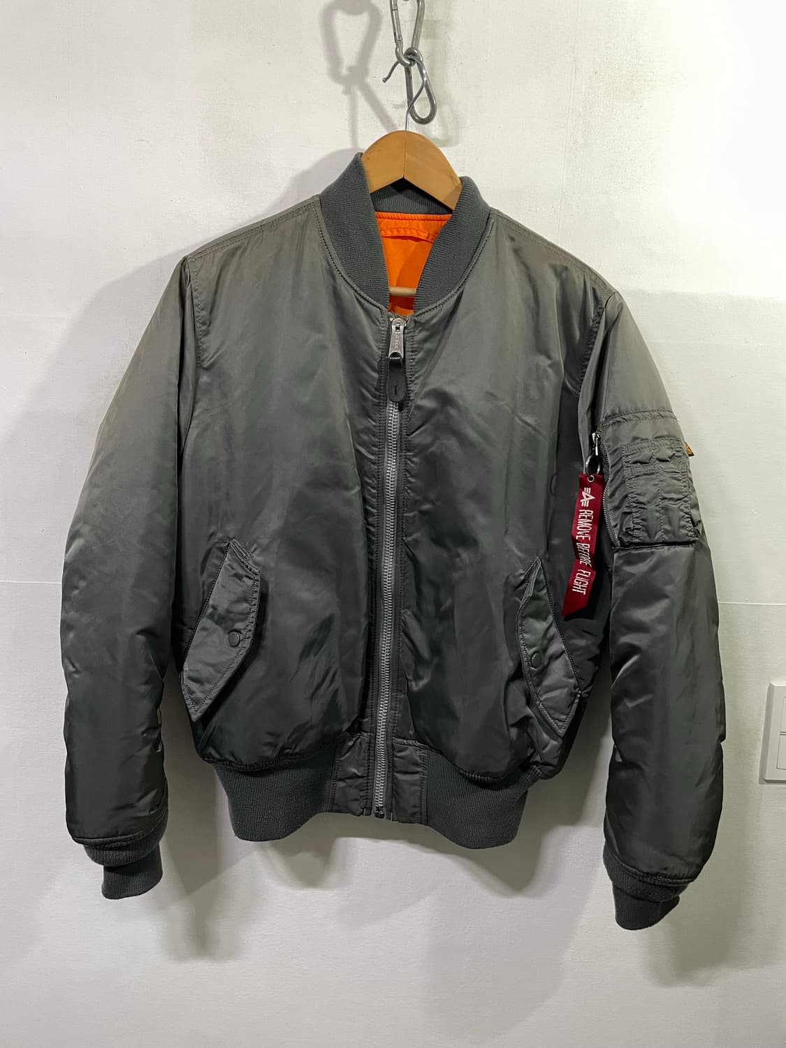 알파인더스트리 MA-1 블루종 봄버 자켓 빈티지그레이 희귀색상 상품이미지1