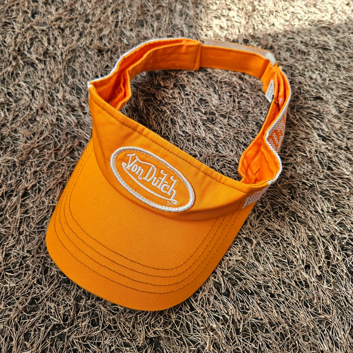 본터치(Vondutch) Y2k 시그니쳐 자수 오렌지 썬캡 상품이미지1