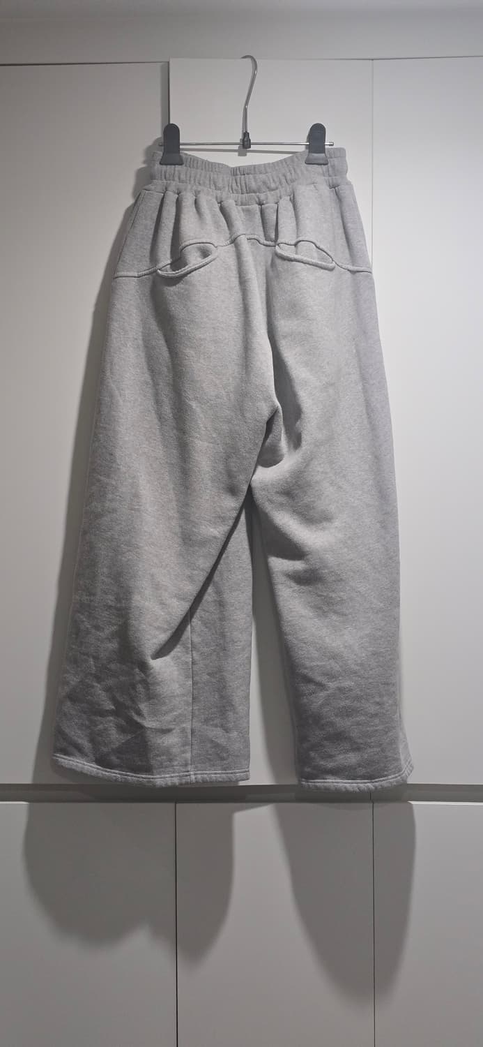 데일리 기모 그레이 와이드 밴딩 팬츠 상품이미지2